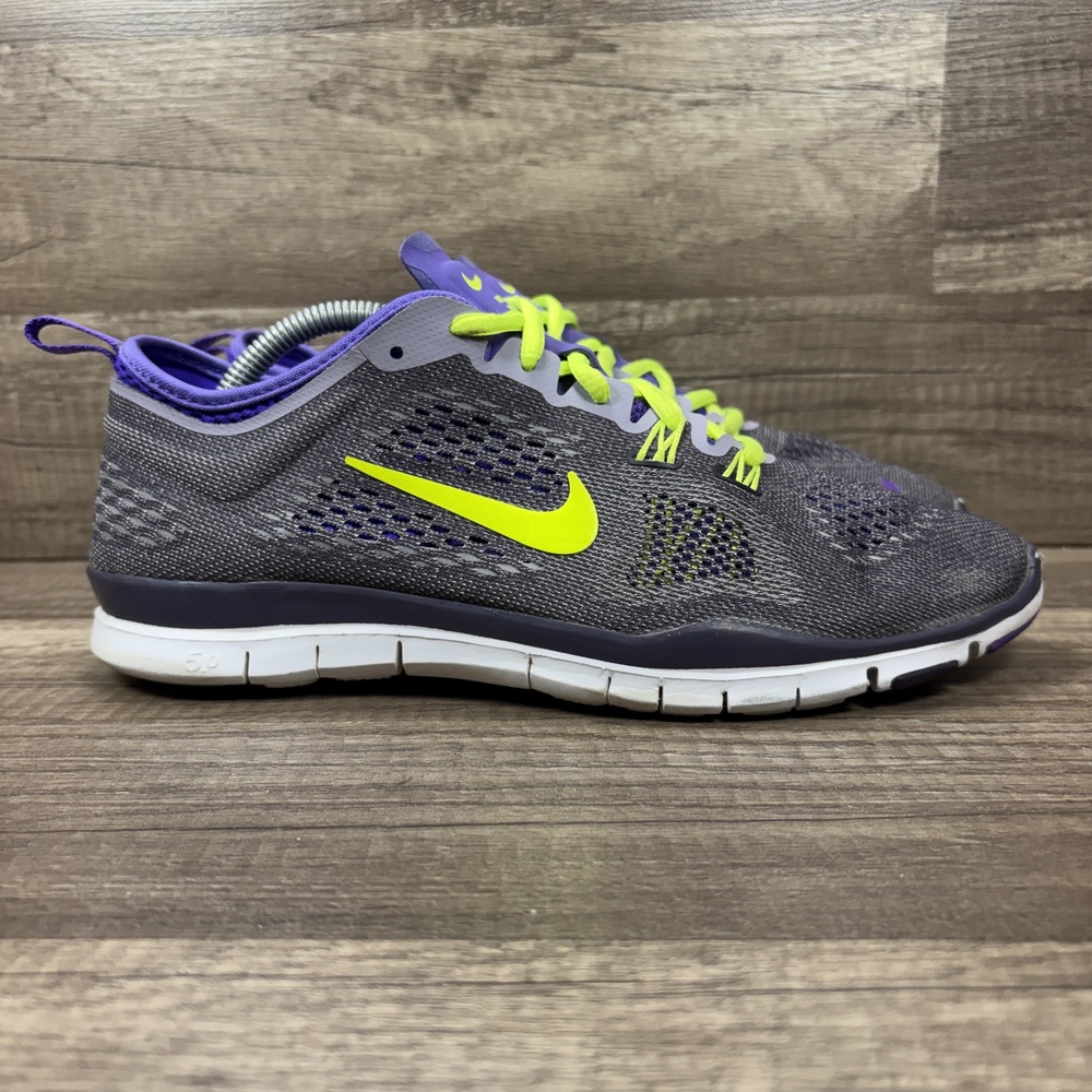 Nike Free TR Fit 4 Gray Yellow Purple Womens US Size 8 629496-501 Running Shoes